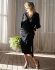 Dream Black Wrap Dress