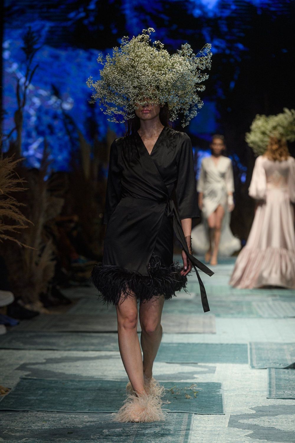  Deep Sea Silk Mini Gown Product SIA Glamoralle